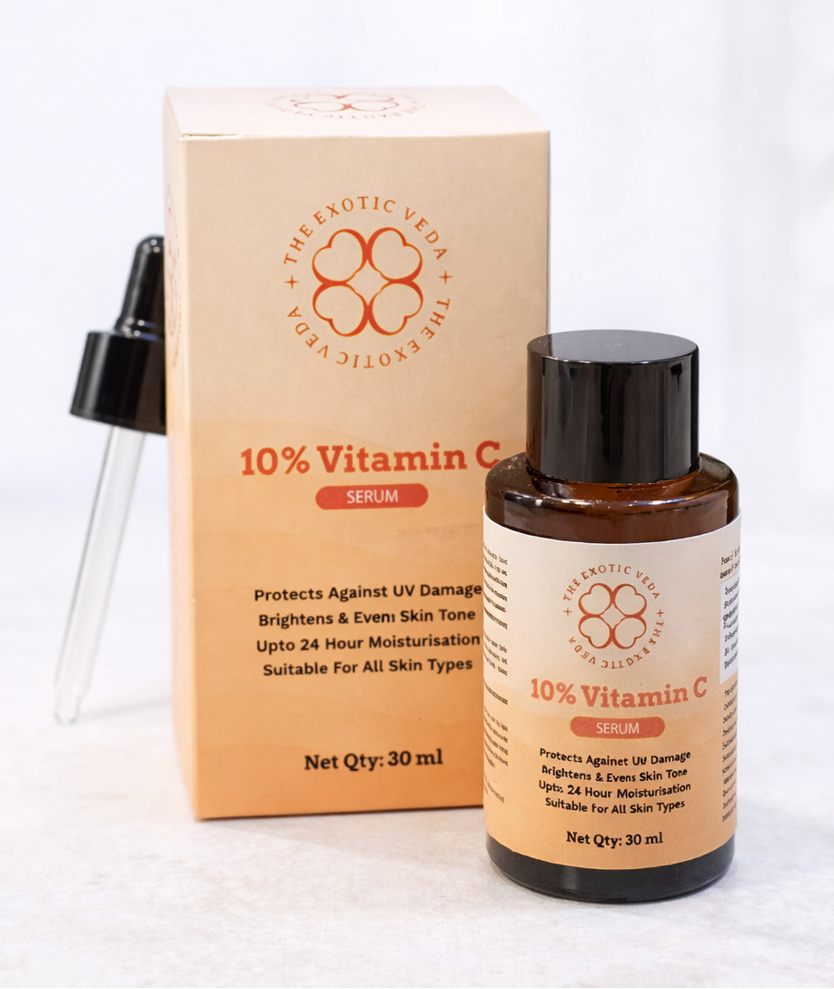 The Exotic Veda 10% Vitamin C Brightening Serum 30ml bottle