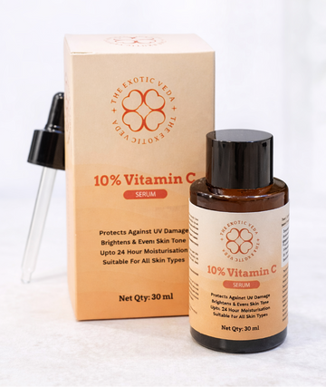 The Exotic Veda 10% Vitamin C Brightening Serum 30ml bottle