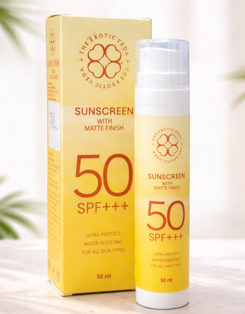 The Exotic Veda SPF 50 PA++++ Sunscreen for Indian Skin 50ml tube